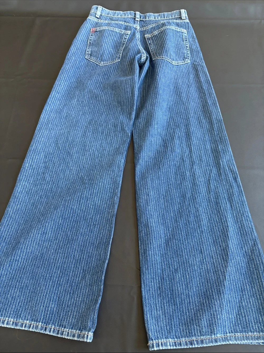 BDG Urban Outfitters Blue Pinstripe Wide Leg Jeans Size 26 High Rise